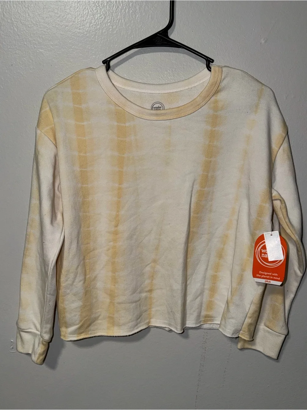 wonder nation Pale Yellow Tie-Dye Crewneck Sweatshirt